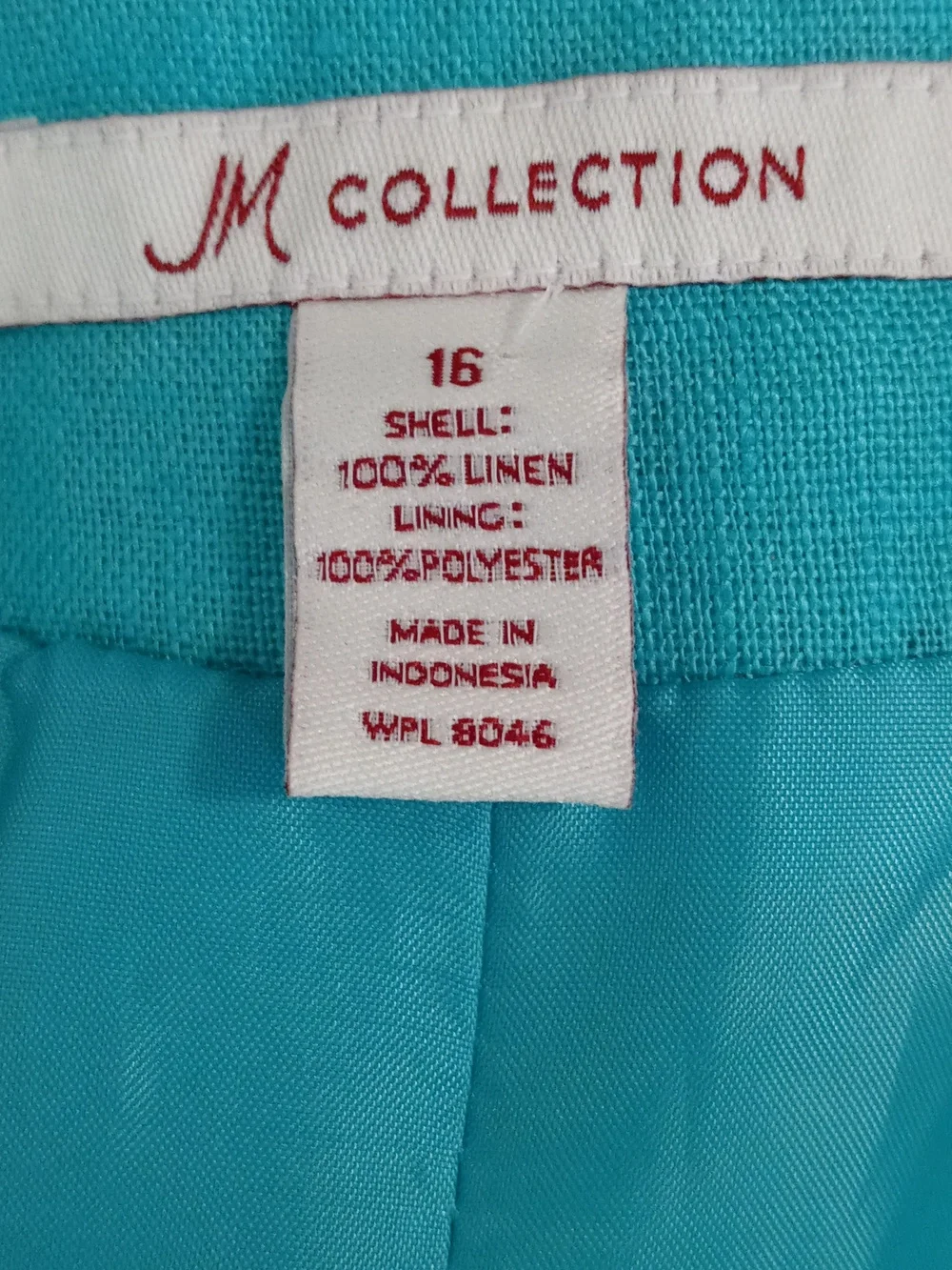 JM Collection Turquoise Linen Jacket - Picture 5 of 6
